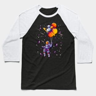 Astronaut Holding Planet Balloons Spaceman Planets Space Baseball T-Shirt